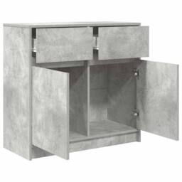 Berkfield Home Sideboard with Drawer Concrete Grey 80x34x76 cm Engineered Wood - Size: 80 x 34 x 76 cm - thumbnail 5