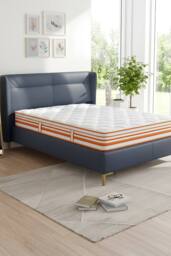 Orange-Trimmed Mattress with Soft Wave Foam & Reinforced Springs in White - Size: Single - thumbnail 7