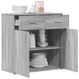 Berkfield Home Sideboard Grey Sonoma 79x38x80 cm Engineered Wood - Size: 79 x 38 x 80 cm - thumbnail 4