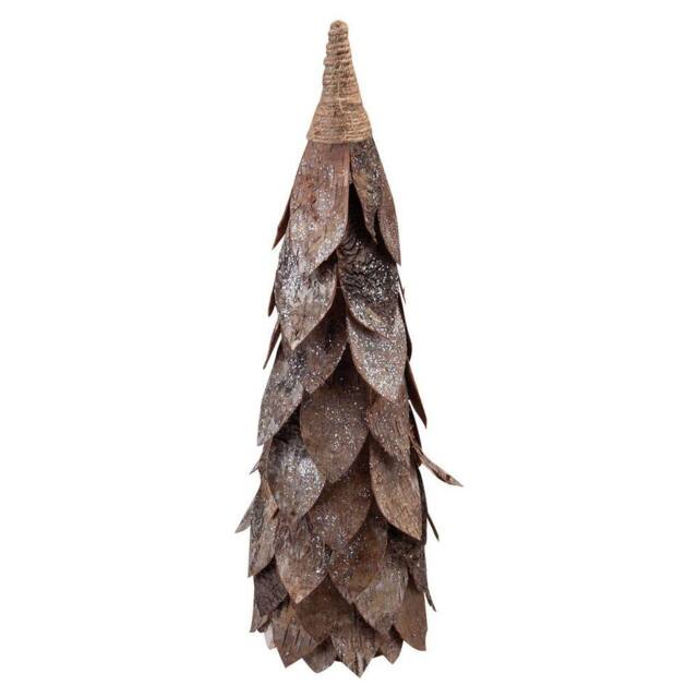 VFM e-Store Christmas Wood Cone Decoration 48cm x 20cm Brown X 1 - Size: 48 cm x 20 cm - image 1
