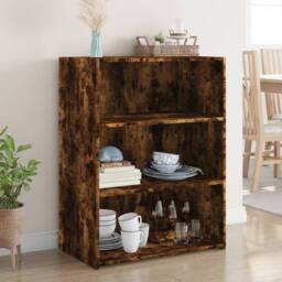 Berkfield Home Sideboard Smoked Oak 70x41x93 cm Engineered Wood in Brown - Size: 70 x 41 x 93 cm - thumbnail 2