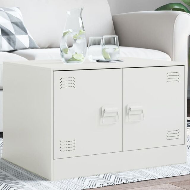 Berkfield Home Coffee Table White 67x50x44 cm Steel - Size: 67 x 50 x 44 cm - image 1