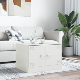 Berkfield Home Coffee Table White 67x50x44 cm Steel - Size: 67 x 50 x 44 cm - thumbnail 3