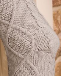 Dibor Set of 4 Traditional Grey Chunky Knit Xmas Gift Christmas Stocking - Size: 4 Pack - thumbnail 3