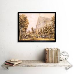 "Artery8 Exhibition Crystal Palace Glass Great Victorian London Framed Art in Beige - Size: W12"" x H16""" - thumbnail 2