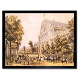 "Artery8 Exhibition Crystal Palace Glass Great Victorian London Framed Art in Beige - Size: W12"" x H16""" - thumbnail 1