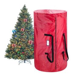 Shatchi Christmas Tree Storage Bag with Handles - Large Size 136x53cm in Red - Size: 136x53 cm - thumbnail 5