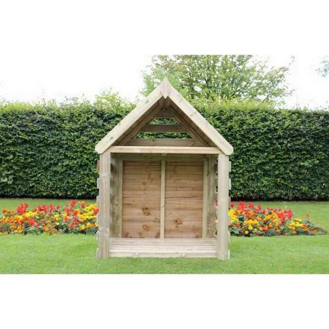 Churnet Valley Garden Furniture Ltd Buttercup Deluxe Firewood Log Store, kindling & log shelter in Brown - image 1