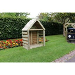 Churnet Valley Garden Furniture Ltd Buttercup Deluxe Firewood Log Store, kindling & log shelter in Brown - thumbnail 2