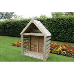 Churnet Valley Garden Furniture Ltd Buttercup Deluxe Firewood Log Store, kindling & log shelter in Brown - thumbnail 4