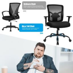 Costway Adjustable Computer Mesh Office Chair Ergonomic Executive Chair in Black - thumbnail 4