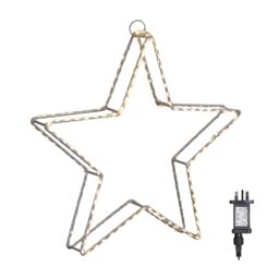 Samuel Alexander 38cm Light up Christmas Dewdrop Christmas Star Decoration with Warm White LEDs in Grey - thumbnail 8
