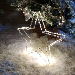 Samuel Alexander 38cm Light up Christmas Dewdrop Christmas Star Decoration with Warm White LEDs in Grey - thumbnail 2