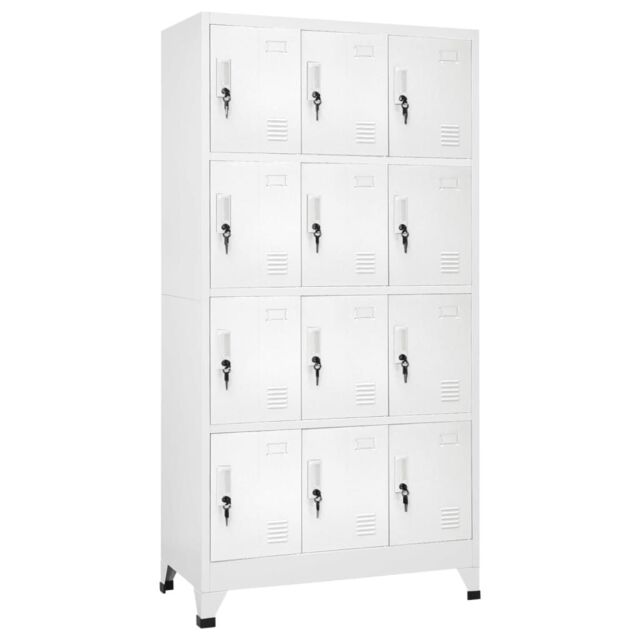 Berkfield Home Locker Cabinet with 12 Compartments 90x45x180 cm in Grey - Size: 90 x 45 x 180 cm - image 1