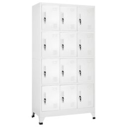 Berkfield Home Locker Cabinet with 12 Compartments 90x45x180 cm in Grey - Size: 90 x 45 x 180 cm - thumbnail 1