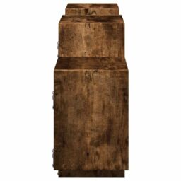 Berkfield Home Wall Shelf Smoked Oak 129x18x42 cm Engineered Wood in Brown - Size: 129 x 18 x 42 cm - thumbnail 5