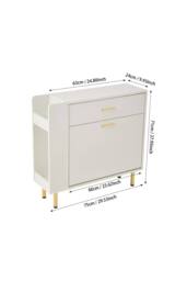 Living and Home Golden Accent Multifunctional Storage Shoe Cabinet in White - thumbnail 8