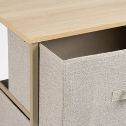 Scottish Everlastings Ltd 3 Drawer Beige Cabinet with Beige Fabric Drawers - thumbnail 2