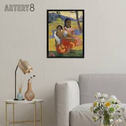 "Artery8 When Will You Marry Tahiti Women Paul Gauguin Framed Canvas Wall Art - Size: W12"" x H16""" - thumbnail 3
