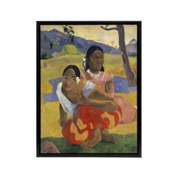"Artery8 When Will You Marry Tahiti Women Paul Gauguin Framed Canvas Wall Art - Size: W12"" x H16""" - thumbnail 1