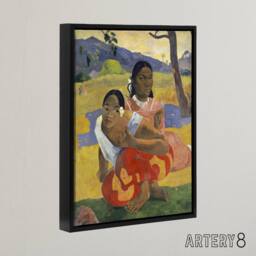 "Artery8 When Will You Marry Tahiti Women Paul Gauguin Framed Canvas Wall Art - Size: W12"" x H16""" - thumbnail 2
