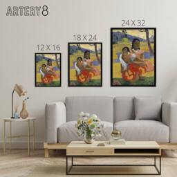 "Artery8 When Will You Marry Tahiti Women Paul Gauguin Framed Canvas Wall Art - Size: W12"" x H16""" - thumbnail 4