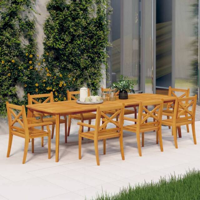 Berkfield Home Outdoor Dining Chairs 8 pcs Solid Wood Acacia in Brown - image 1