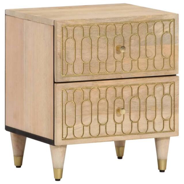 Berkfield Home Bedside Cabinets 2 pcs 40x33x46 cm Solid Wood Mango in Brown - Size: 40 x 33 x 46 cm - image 1