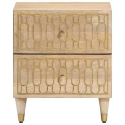 Berkfield Home Bedside Cabinets 2 pcs 40x33x46 cm Solid Wood Mango in Brown - Size: 40 x 33 x 46 cm - thumbnail 3