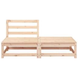 Berkfield Home Garden Sofa Armless with Footstool Solid Wood Pine in Natural - thumbnail 4
