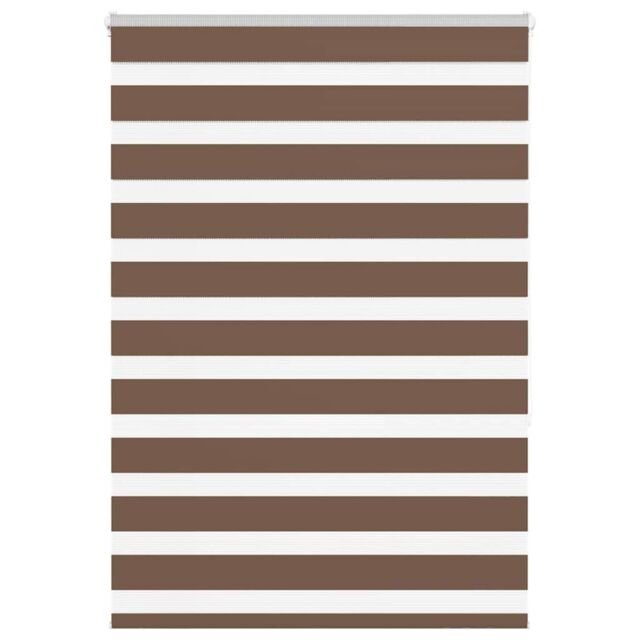 Berkfield Home Zebra Blind Brown 100x150 cm Fabric Width 95.9 cm Polyester - image 1