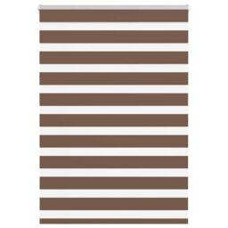 Berkfield Home Zebra Blind Brown 100x150 cm Fabric Width 95.9 cm Polyester - thumbnail 1