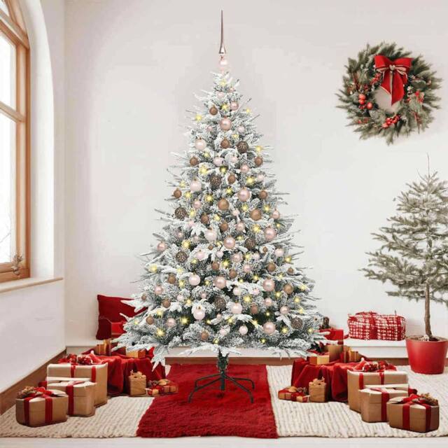 Berkfield Home Artificial Pre-lit Christmas Tree with Ball Set Green 180 cm - image 1