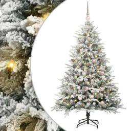 Berkfield Home Artificial Pre-lit Christmas Tree with Ball Set Green 180 cm - thumbnail 2