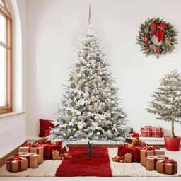 Berkfield Home Artificial Pre-lit Christmas Tree with Ball Set Green 180 cm - thumbnail 1