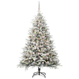 Berkfield Home Artificial Pre-lit Christmas Tree with Ball Set Green 180 cm - thumbnail 3