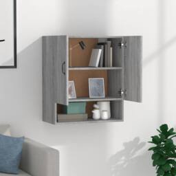 Berkfield Home Wall Cabinet Grey Sonoma 60x31x70 cm Engineered Wood - Size: 60 x 31 x 70 cm - thumbnail 3