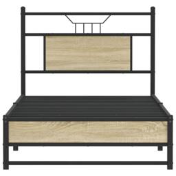 Berkfield Home Bed Frame without Mattress Sonoma Oak 80x200 cm Engineered Wood in Light Oak - thumbnail 6