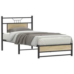 Berkfield Home Bed Frame without Mattress Sonoma Oak 80x200 cm Engineered Wood in Light Oak - thumbnail 1