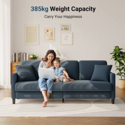 Dprodo Modern 210CM Teddy 3-Seater Sofa in Blue - thumbnail 7