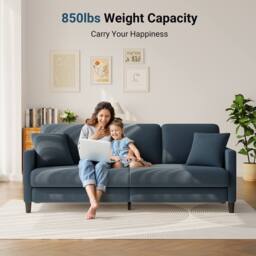 Dprodo Modern 210CM Teddy 3-Seater Sofa in Blue - thumbnail 4