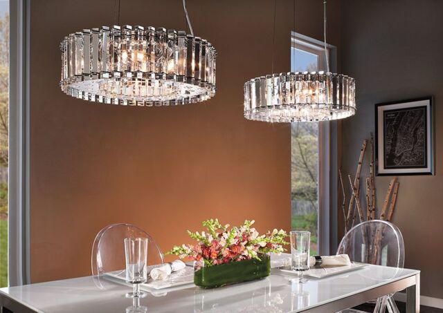 Loops 8 Bulb Chandelier Hanging Pendant LIght Chrome LED G9 3.5W Bulb
