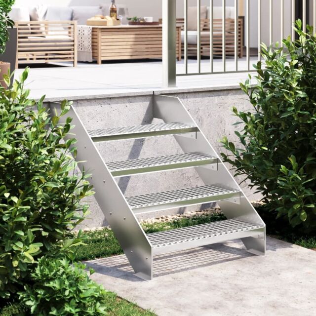 Berkfield Home Grate Step 70x24x7 cm Galvanised Steel in Silver - Size: Medium - image 1