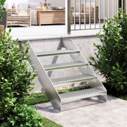 Berkfield Home Grate Step 70x24x7 cm Galvanised Steel in Silver - Size: Medium - thumbnail 1
