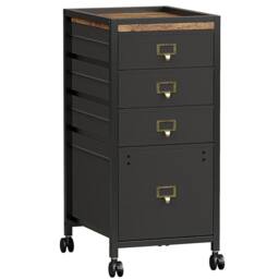 VOGREX 4 Drawer File Cabinet Vertical Filing Office Chest in Black - thumbnail 6