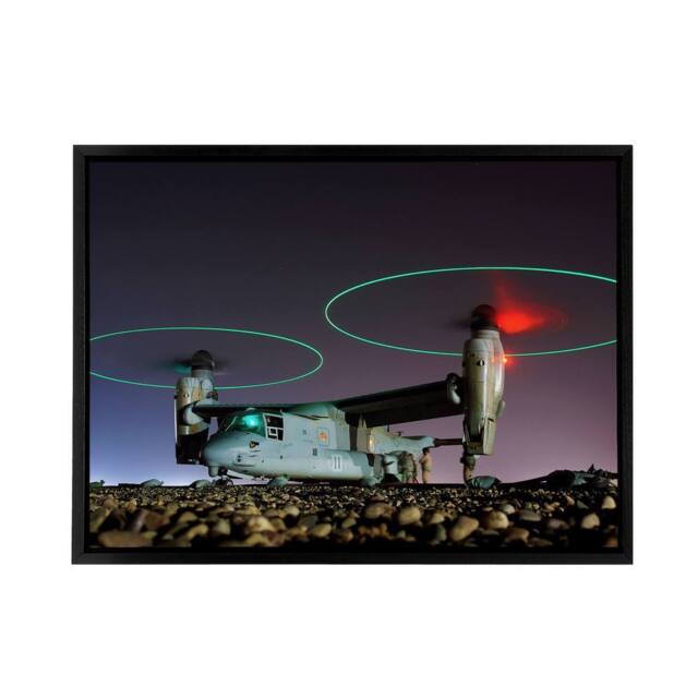 "Artery8 US Navy V 22 Osprey Tritrotor Aircraft Framed Canvas Wall Art Print - Size: W24"" x H32""" - image 1