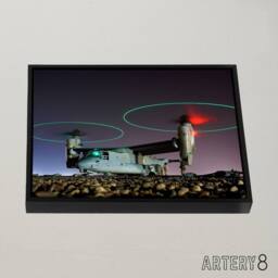 "Artery8 US Navy V 22 Osprey Tritrotor Aircraft Framed Canvas Wall Art Print - Size: W24"" x H32""" - thumbnail 2