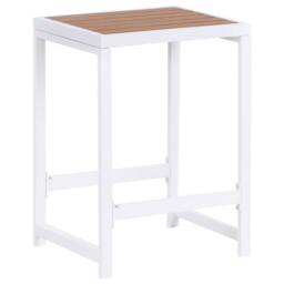 Wyld and Coco Polywood Garden Dining Set 3 Piece White Powder Coat Steel 2 Stools - thumbnail 5