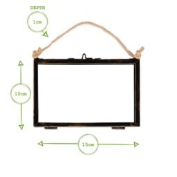 "Nicola Spring Hanging Metal Photo Frame - 6"" x 4"" - Black - Picture Frame Wall Mounted Frame with Rope" - thumbnail 3