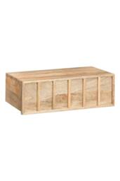 MH London Solid Wood Floating Wall Storage Shelf with Push-to-Open Drawer - Arlo in Natural - thumbnail 4
